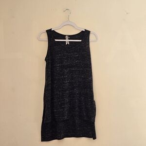 Jo & Co Women's Large Heathered Black Hi-Lo Tank Top